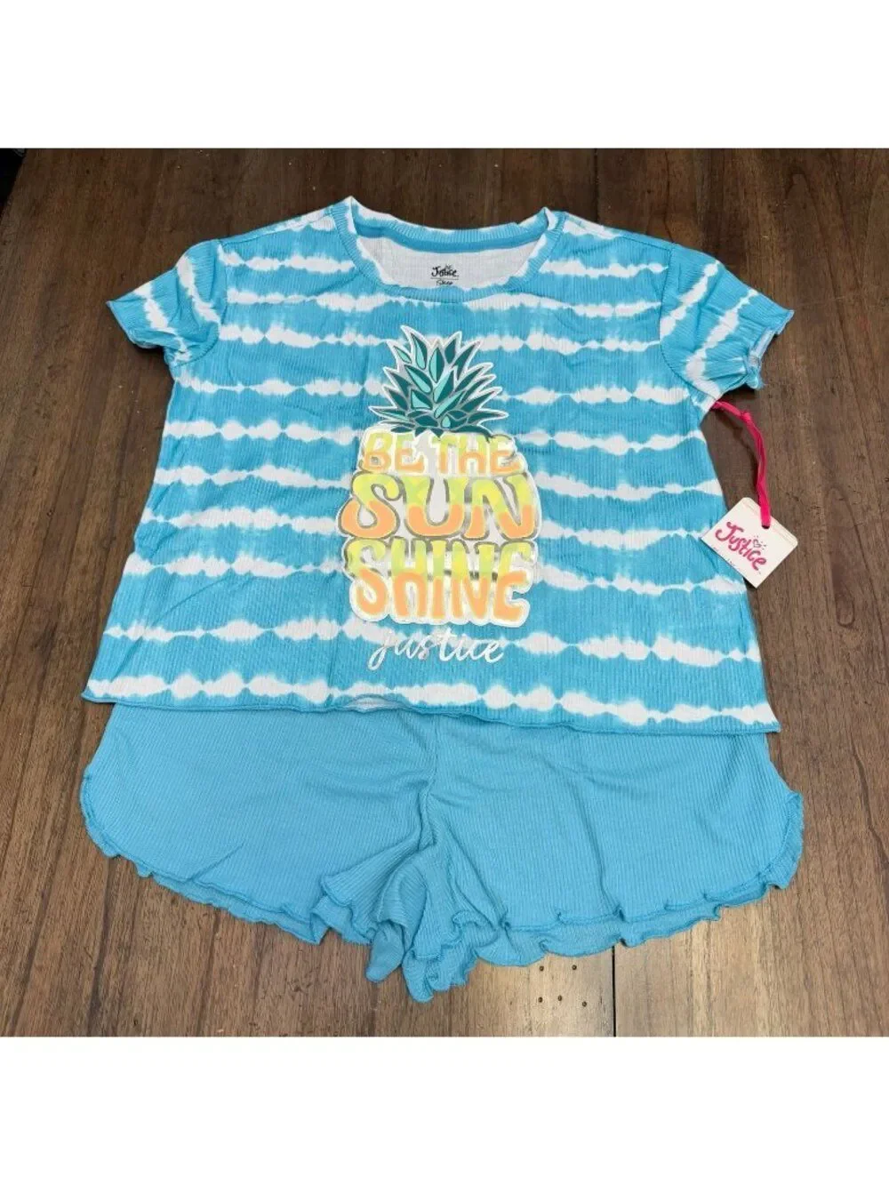 Justice Shorts Pajama Set 2 Piece Size 10P